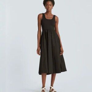 NWT Everlane The Riviera Black Midi Dress SZ Extra Small
